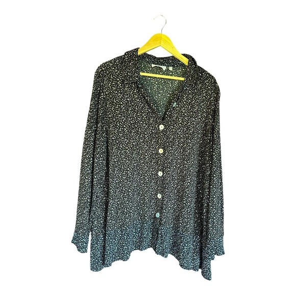 Habitat Long Sleeve Boxy Button Down Shirt Size Large - Picture 1 of 5